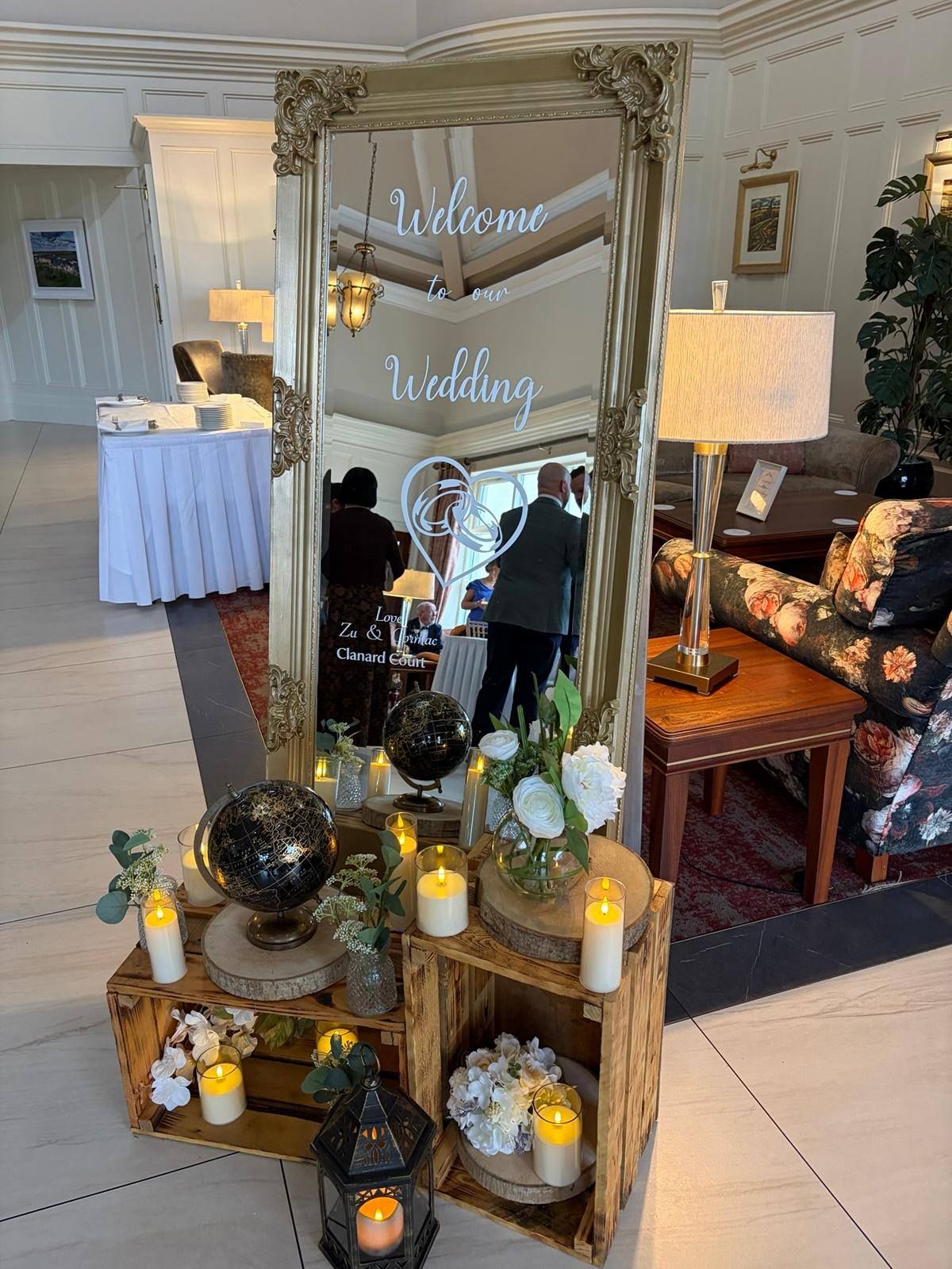 Beautifully decorated Wedding Reception Welcome sign. 