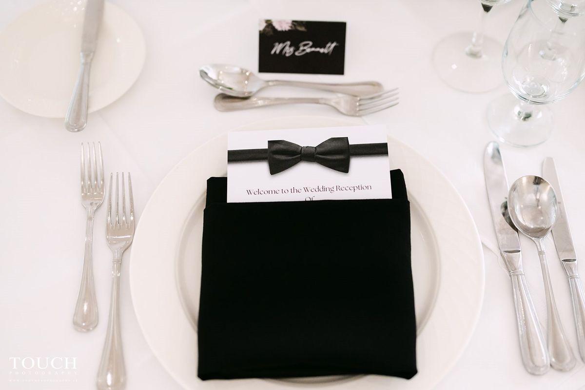 Black and White Personalised Designed Menus