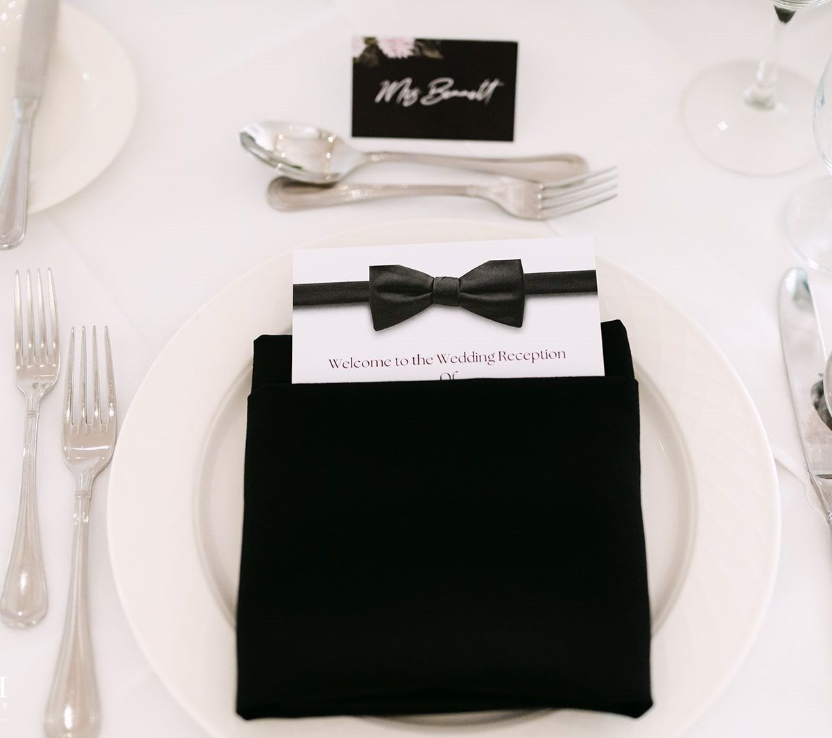 Black and White Personalised Designed Menus