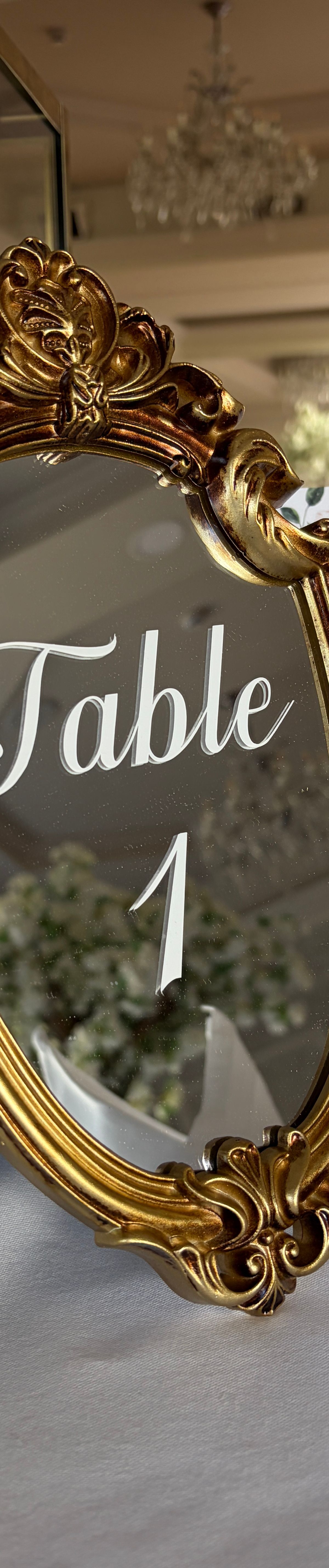 Gold Mirror Table Numbers