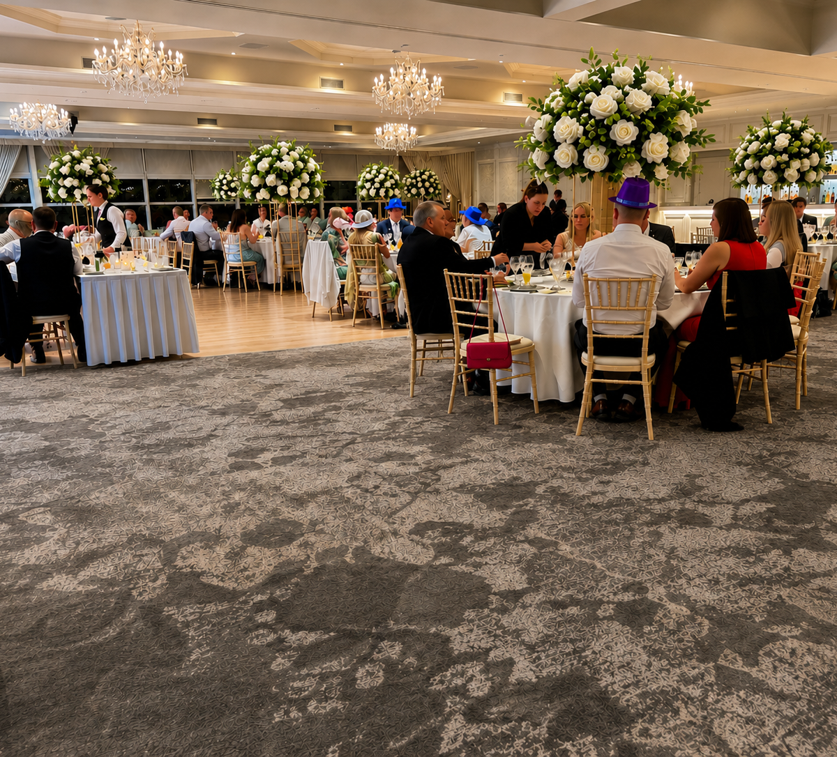 Green and White Table Centrepieces