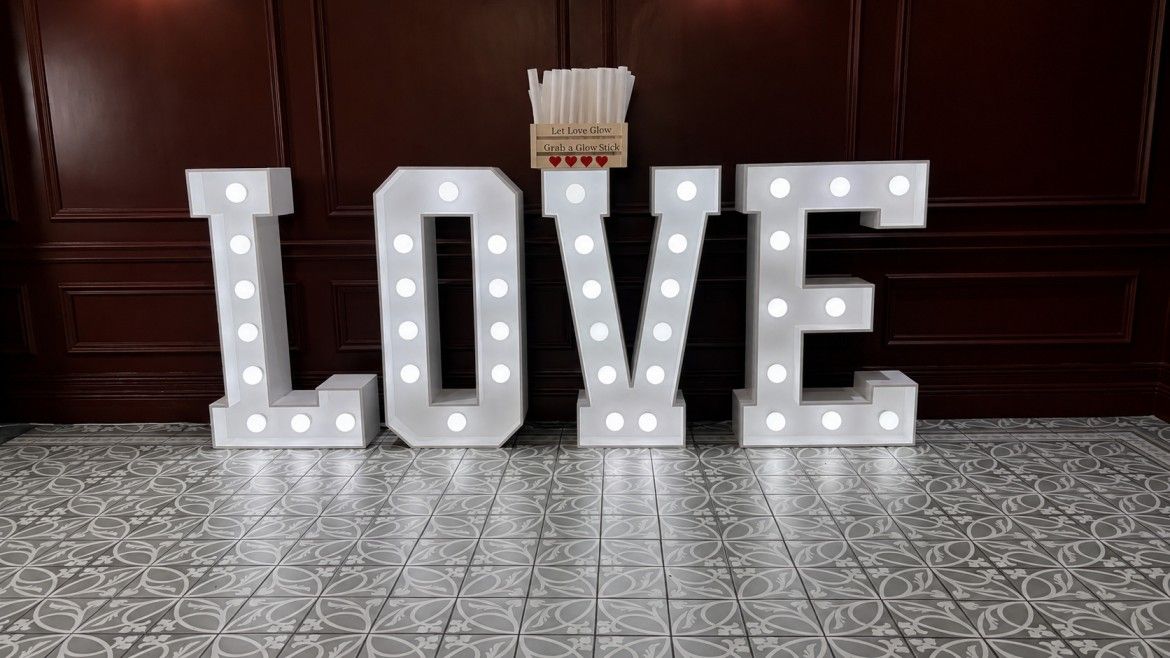 Light up LOVE letters outdoor display