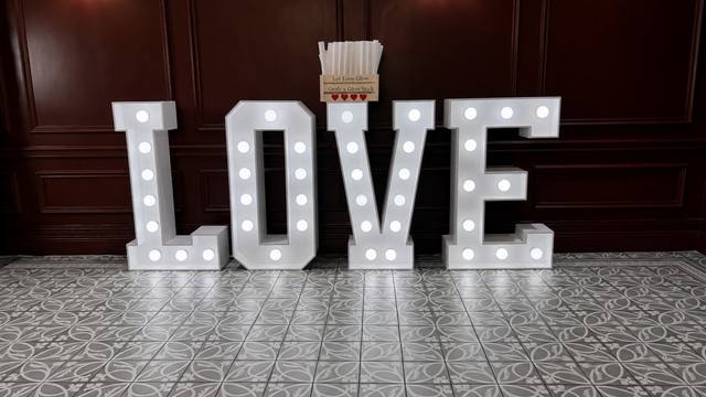 Light up LOVE letters outdoor display