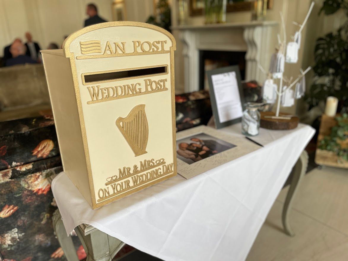 Cream post box elegant card holder