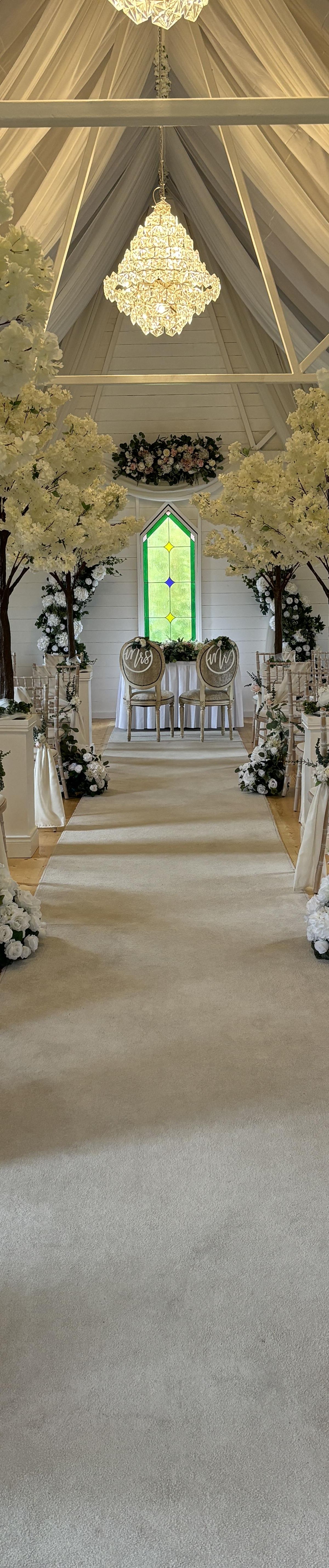 Cherry blossom trees ceremony backdrop