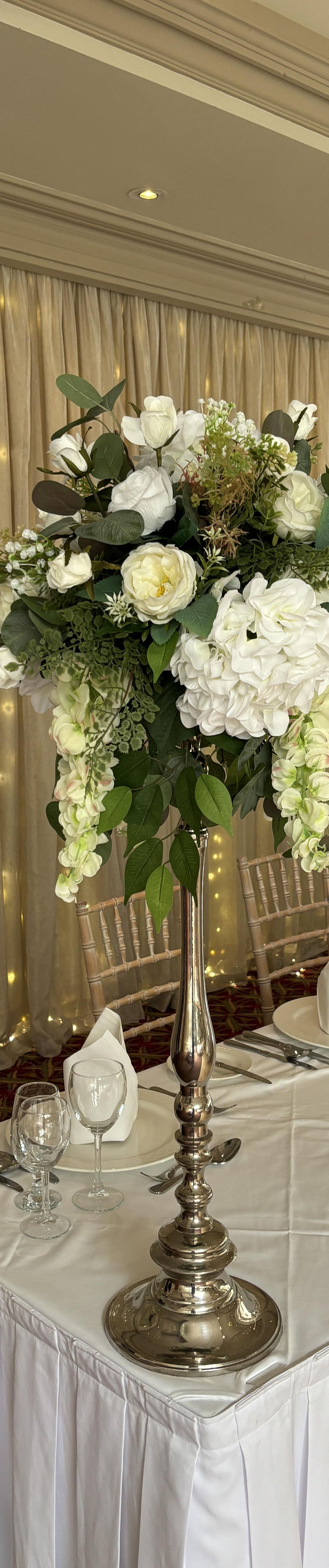Silver flower stand elegant display