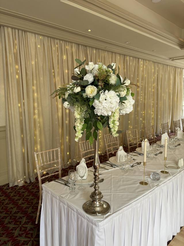 Silver flower stand elegant display