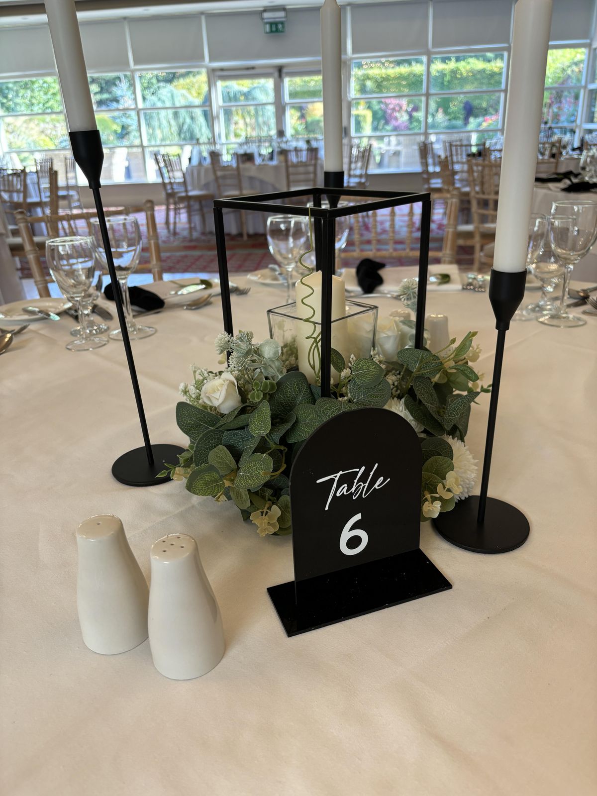 Black table candle sticks elegant display