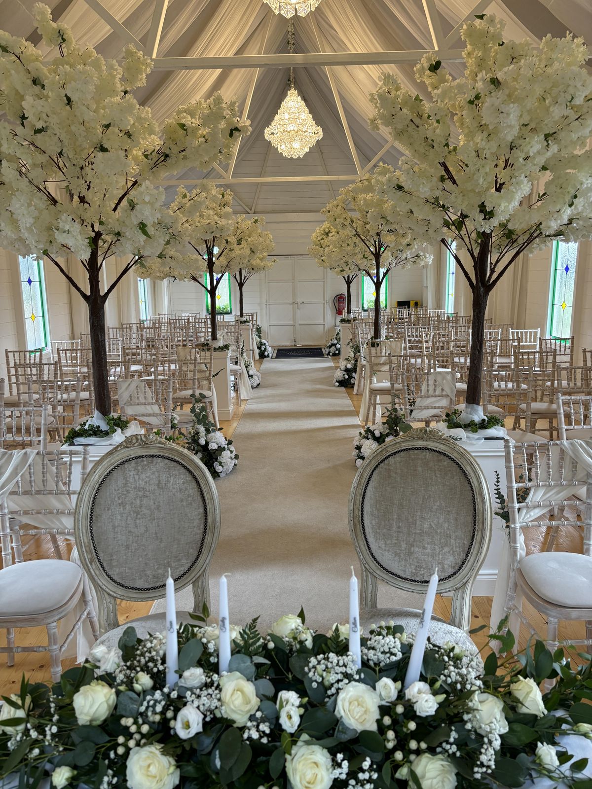 Cherry blossom trees ceremony decor