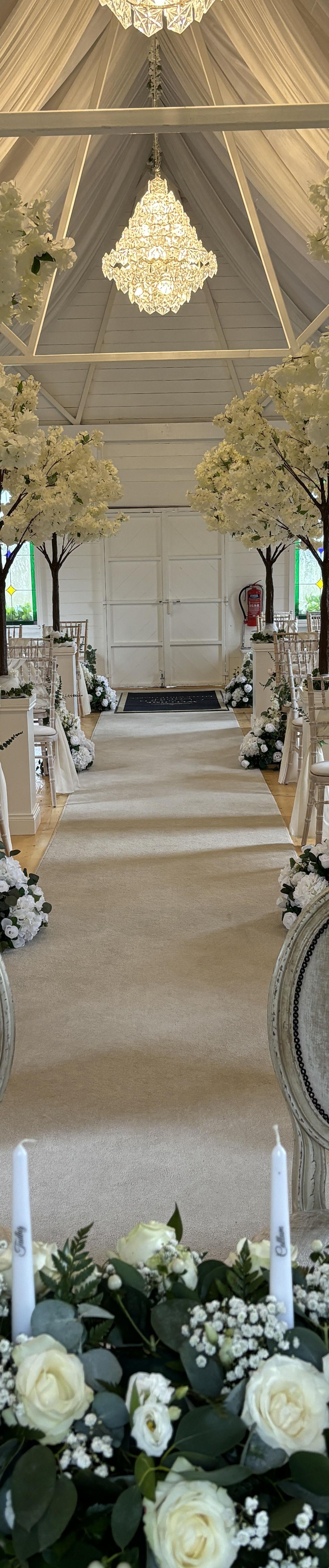 Cherry blossom trees ceremony decor