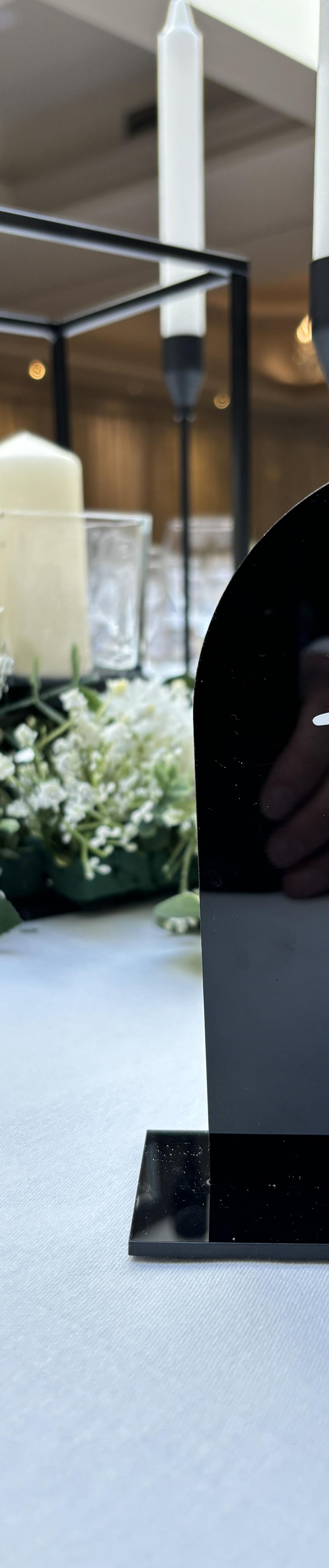 Black table numbers modern styling