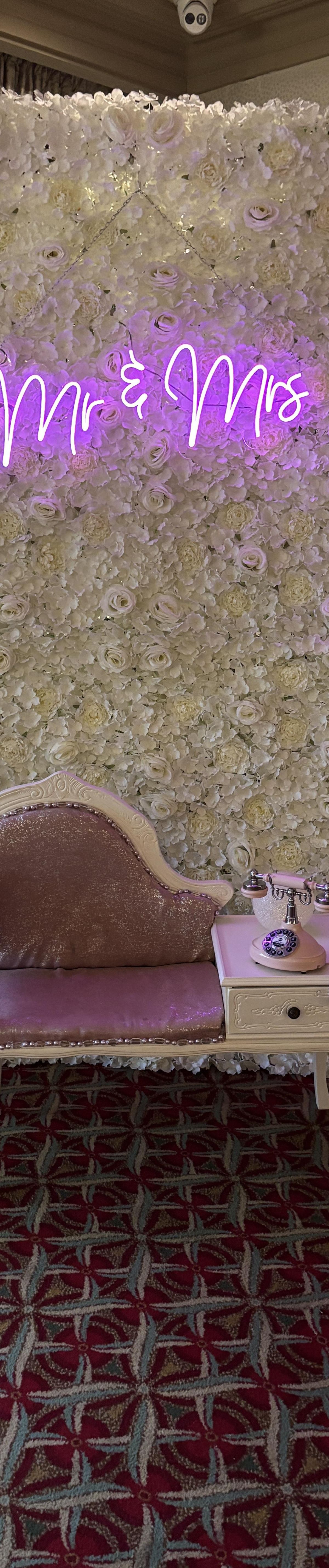 Flower wall backdrop pink and white